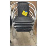 4 BLACK/METAL STACKING ACCENT CHAIRS