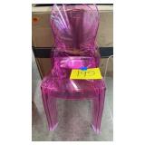 3 PINK PLASTIC TODDLER KIDS CHAIRS