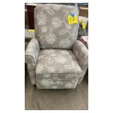 BEIGE/WHITE PRINT PUSH BACK RECLINER