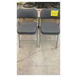 2 METAL PADDED FOLDING CHAIRS