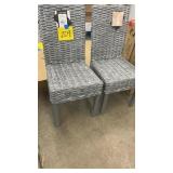 2 SAFAVIEH GREY WICKER ACCENT CHAIRS