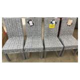 4 SAFAVIEH GREY WICKER CHAIRS