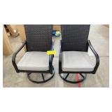 2 SUNBRELLA ALL WEATHER PATIO SWIVEL CHAIRS