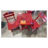 3PC KIDS RED FOLDING TABLE & 2 CHAIRS