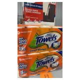 2 PACKS OF PAPER TOWELS & 1 PAPER TOWEL DISPENSER