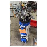 GOLF BAG W/ ASSORTED CLUBS (WILSON, RAWLINGS,ETC)