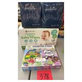 BABY WIPES, EGG DECORATING KIT & OVERNIGHT DIAPERS