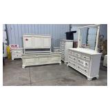 NEW 6PC OFF WHITE KING BEDROOM SET