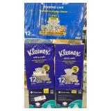 3 PACKS OF KLEENEX & 2 PACKS OF PREMIUM WASHCLOTHS