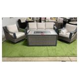 NEW SUNBRELLA 4PC ALL WEATHER FIREPIT PATIO SET