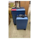 2 BLUE HARD SHELL ROLLING LUGGAGE