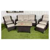 NEW SUNBRELLA 6PC ALL WEATHER PATIO SET