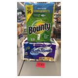 1 PACK OF TOILET PAPER & 1 PACK OF PAPER TOWELS