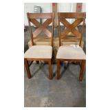 4 POWELL DINING CHAIRS IN BOXES - DARK HAZELNUT