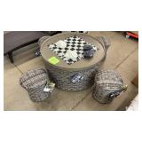 NEW ALL WEATHER 5PC GAMING OTTOMAN PATIO SET