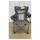 HARD ARM FOLDING CHAIR W/ BAG - GREY