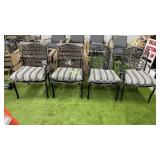 4 ALL WEATHER PATIO CHAIRS W/ CUSHIONS