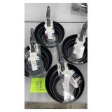 (4) MAINSTAYS 3PC FRY PAN SETS