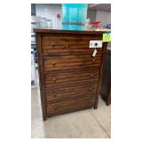 NEW DARK WOOD 5 DRAWER CHEST