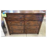 DARK WOOD 6 DRAWER DRESSER