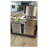 AS IS - OUTDOOR SINK & 2 BURNER PROPANE GRILL