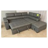 ABBYSON LIVING 3PC SLEEPER SECTIONAL - DARK GREY