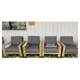 4 NEW SUNBRELLA ALL WEATHER SWIVEL PATIO CHAIRS