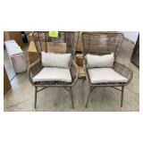 2 SUNBRELLA ROPE LOOK PATIO CHAIRS