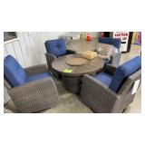 NEW SUNBRELLA ALL WEATHER 5PC FIRE PIT CHAT SET