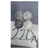 (4) PEACE SILVER DOLLARS - 1923 & 1924