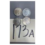 (4) PEACE SILVER DOLLARS - 1923