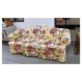CRAFTMASTER FURNITURE CO YELLOW FLORAL SOFA CRAFTMASTER FURNITURE CO YELLOW FLORAL SOFA