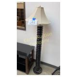 BLACK FLOOR LAMP W/ WHITE SHADE