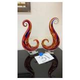 LOT OF 2 GLASS DECOR PIECES LOT OF 2 GLASS DECOR PIECES