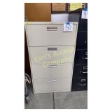 TAN 4 DRAWER WIDE FILING CABINET