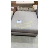 NEW LINEN GREY NAILHEAD TRIM OTTOMAN NEW LINEN GREY NAILHEAD TRIM OTTOMAN