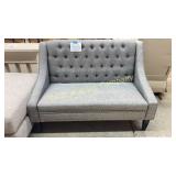 NEW GREY NAILHEAD TRIM SMALL LOVESEAT NEW GREY NAILHEAD TRIM SMALL LOVESEAT