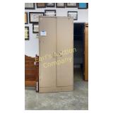 2 DOOR METAL CABINET - AS IS 2 DOOR METAL CABINET - AS IS