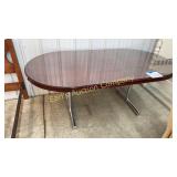 GLASS TOP CONFERENCE TABLE W/ CHROME BASE