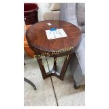 ROUND WOOD LAMP TABLE