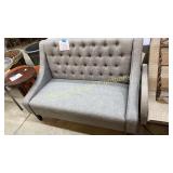 NEW GREY NAILHEAD TRIM SMALL LOVESEAT NEW GREY NAILHEAD TRIM SMALL LOVESEAT