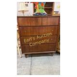 OLD GLASS TOP WOOD 5 DRAWER CHEST OLD GLASS TOP WOOD 5 DRAWER CHEST