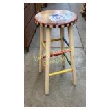 PAINTED ROOSTER BAR STOOL PAINTED ROOSTER BAR STOOL
