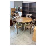 ROUND INDUSTRIAL STYLE DINING TABLE & 4 CHAIRS