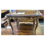 ANTIQUE FRENCH SERVING TABLE - LIFT AWAY GLASS TOP ANTIQUE FRENCH SERVING TABLE - LIFT AWAY GLASS TOP