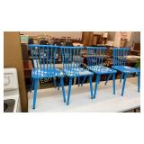 NEW SET OF 4 BLUE METAL KIDS CHAIRS - HEAVY