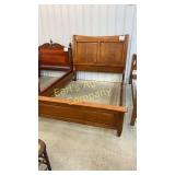 WOOD QUEEN SIZE HEADBOARD, FOOTBOARD, RAILS