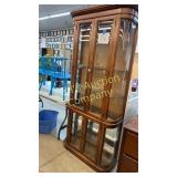 CURVED GLASS CURIO CABINET