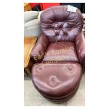 MCNEILLY CHAMPION MAROON LEATHER RECLINING CHAIR &