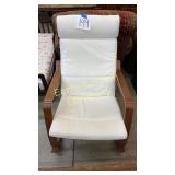 MODERN STYLE ROCKING CHAIR W/ WHITE CUSHIONS